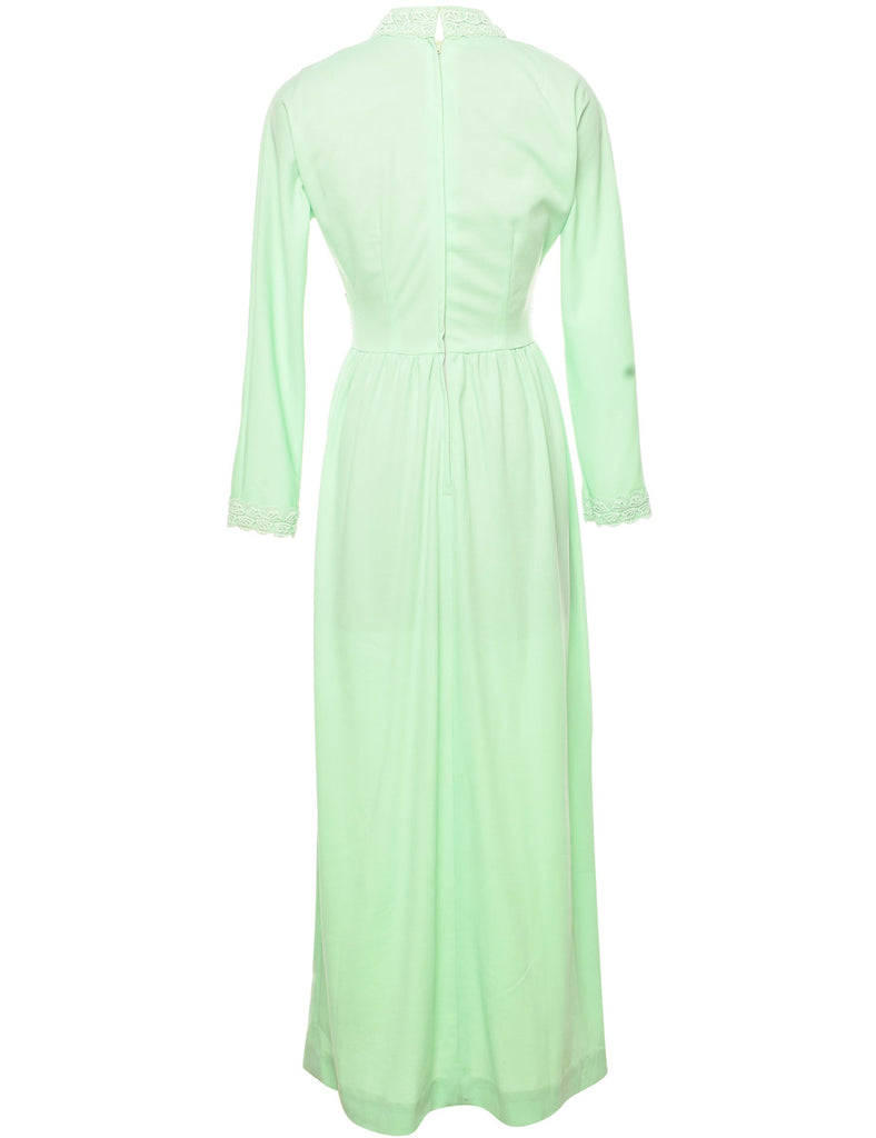 Light Green 1970s Maxi Dress - XS