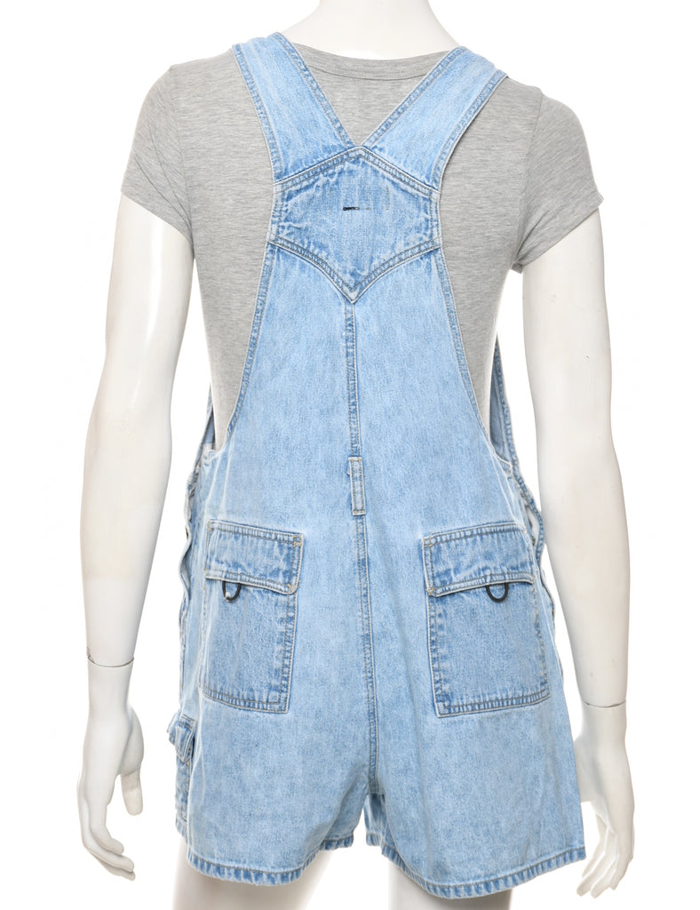 Light Wash Cropped Dungarees - W35 L3