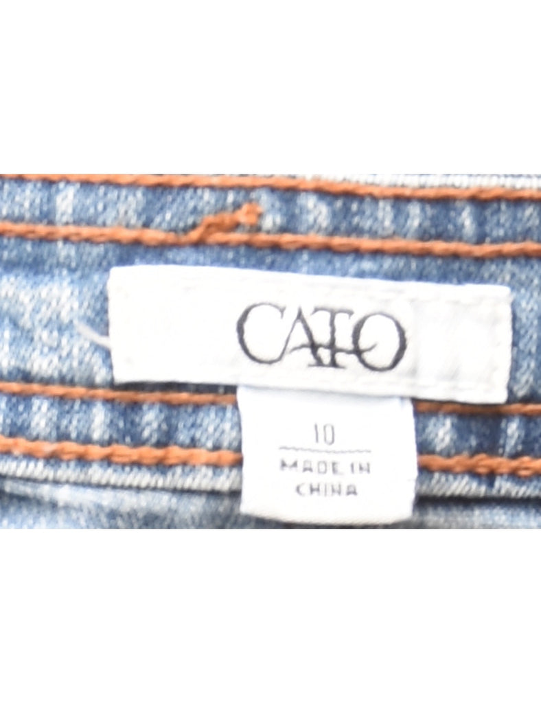 Light Wash Cropped Y2K Cargo Jeans - W32 L21