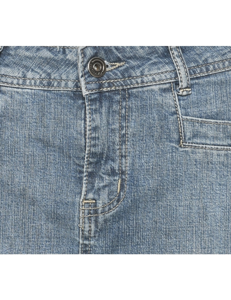 Light Wash Denim A-line Skirt - M