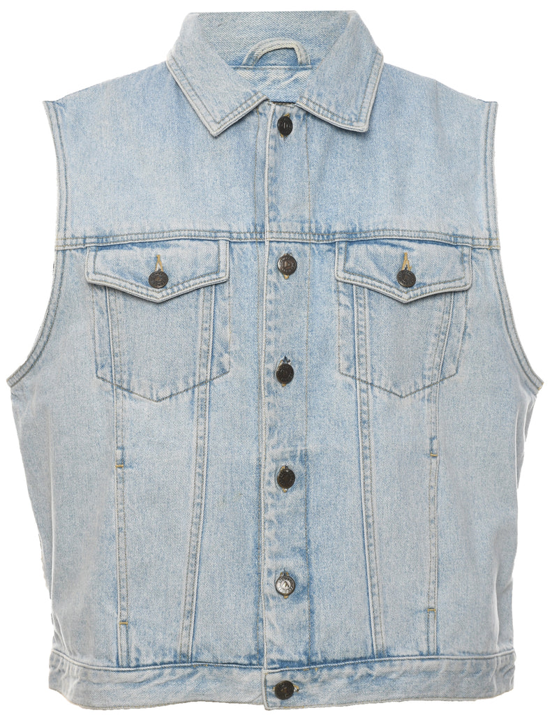 Light Wash Denim Jacket Vest - M