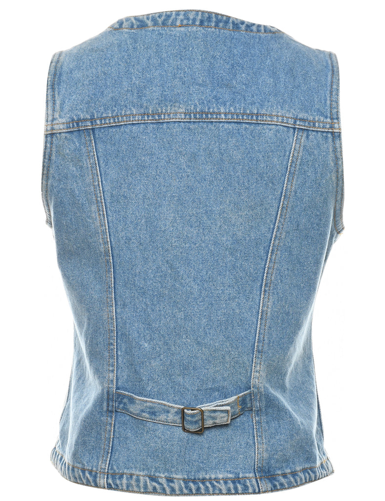 Light Wash Denim Jacket Vest - M