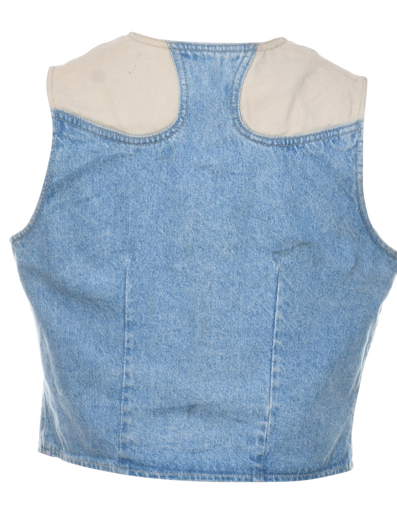 Light Wash Denim Jacket Vest - L