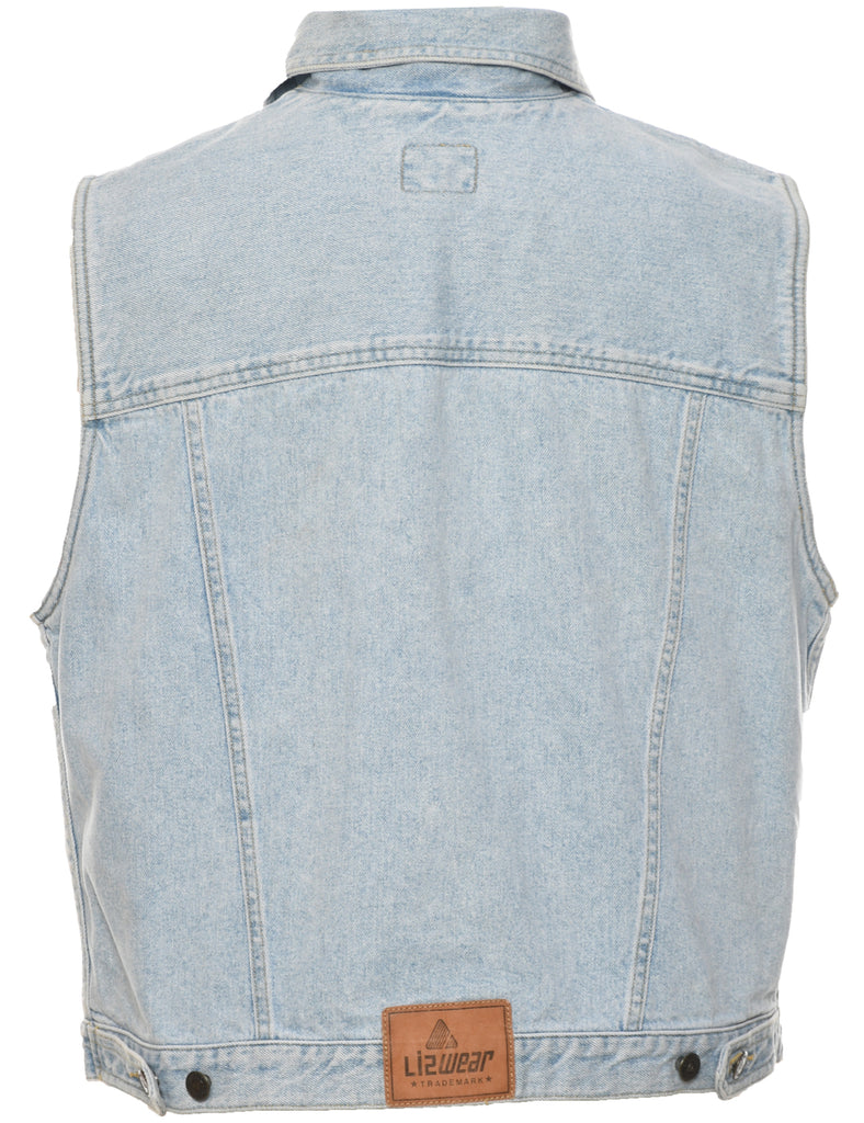 Light Wash Denim Jacket Vest - M