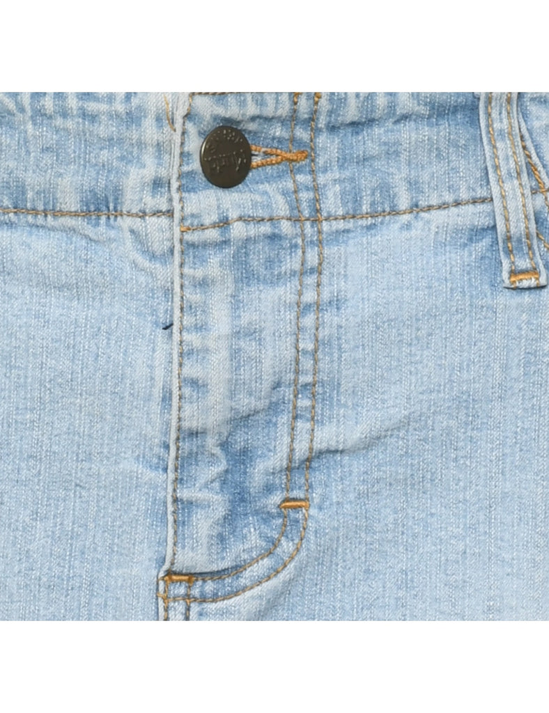 Light Wash Y2K Denim Cargo Skirt - L