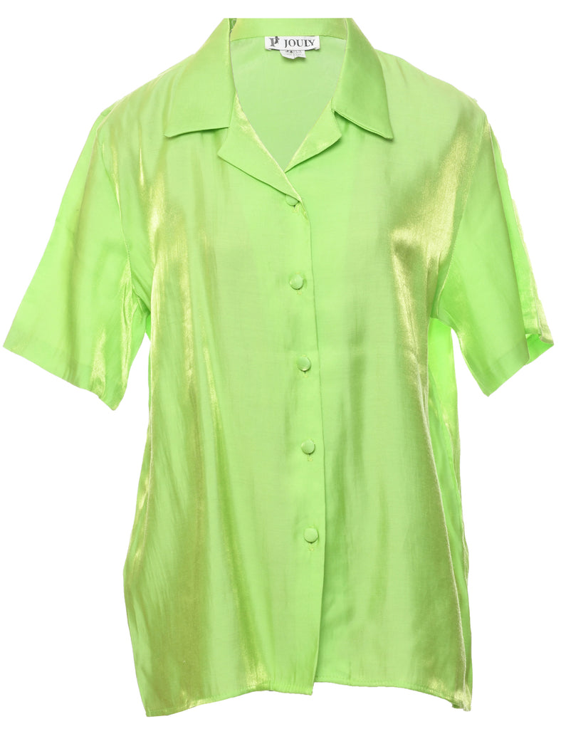 Lime Green Evening Blouse - L