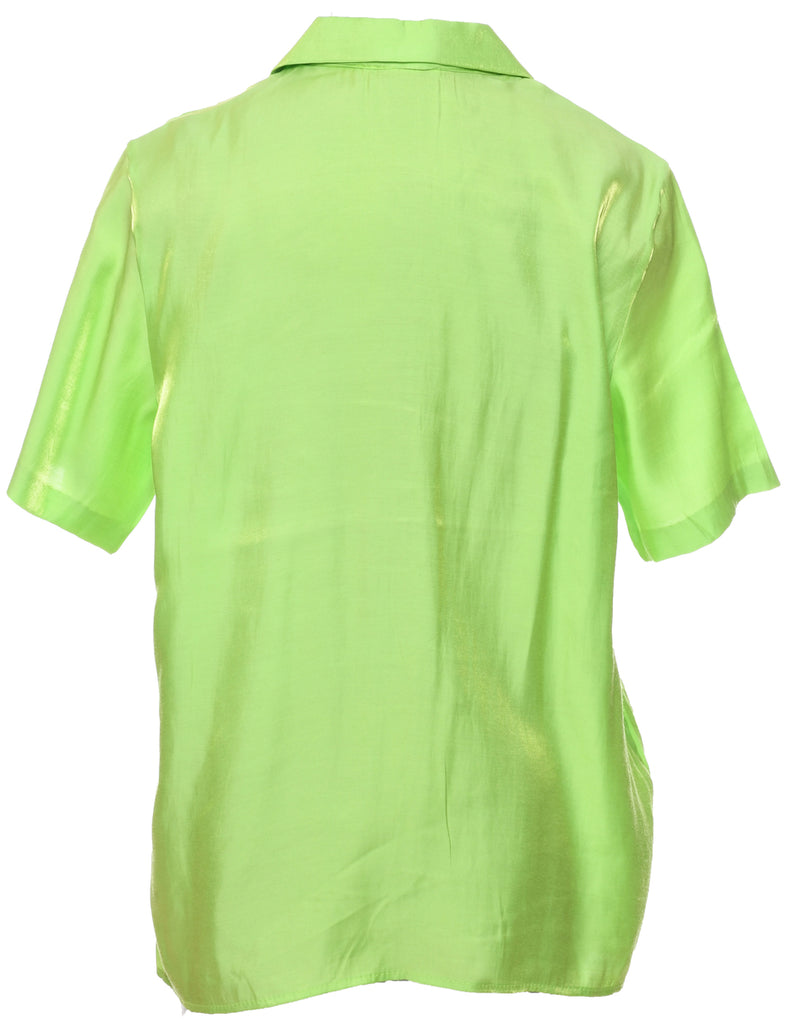 Lime Green Evening Blouse - L