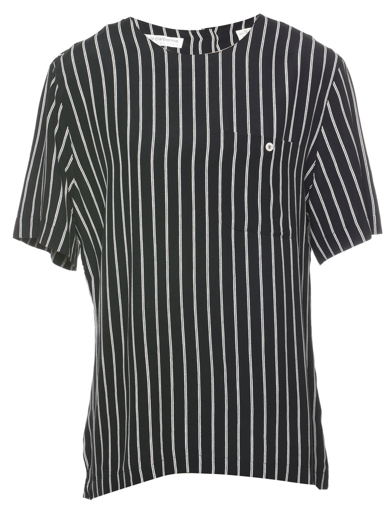 Liz Claiborne Striped Printed Top - L