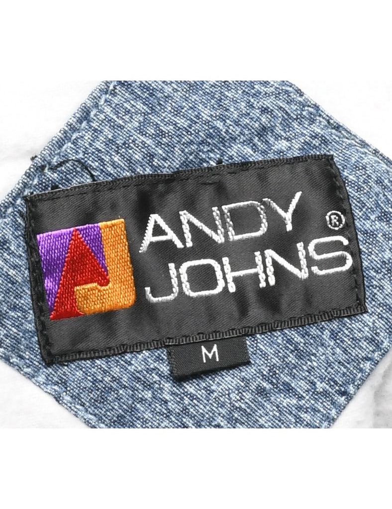 Long Hooded Denim Jacket - M