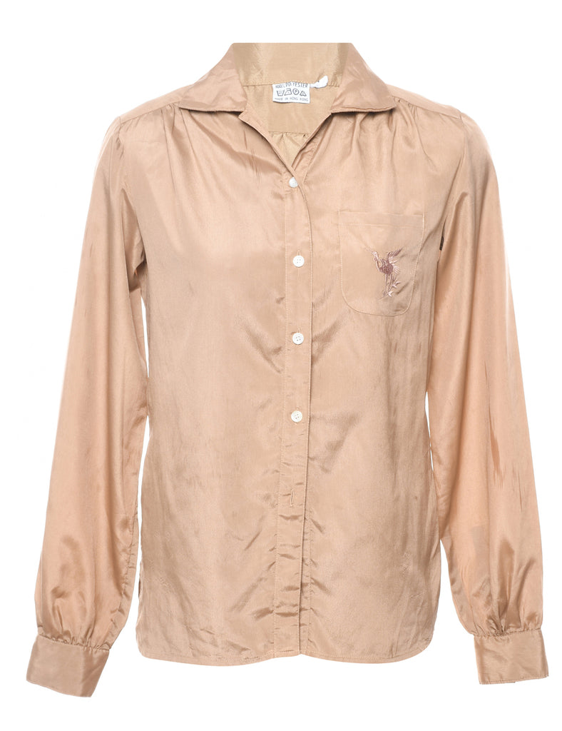 Long Sleeved Beige Shirt - M