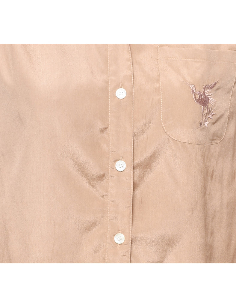 Long Sleeved Beige Shirt - M