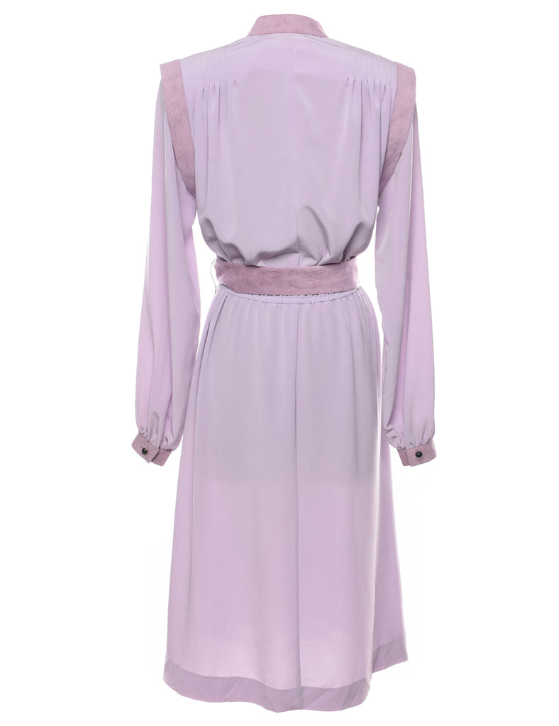 Long Sleeved Belted Dress - S