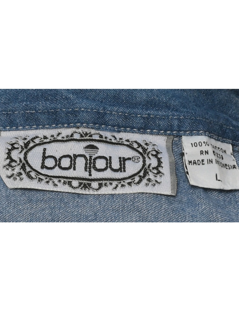 Long Sleeved Denim Shirt - L