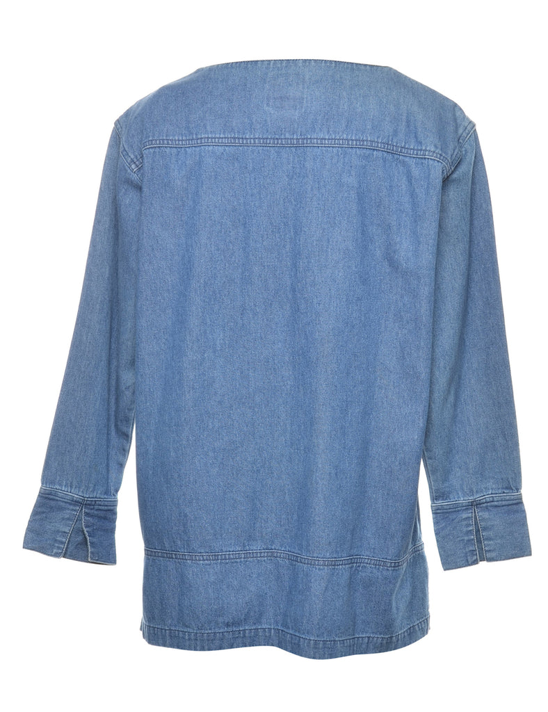 Long Sleeved Denim Top - L