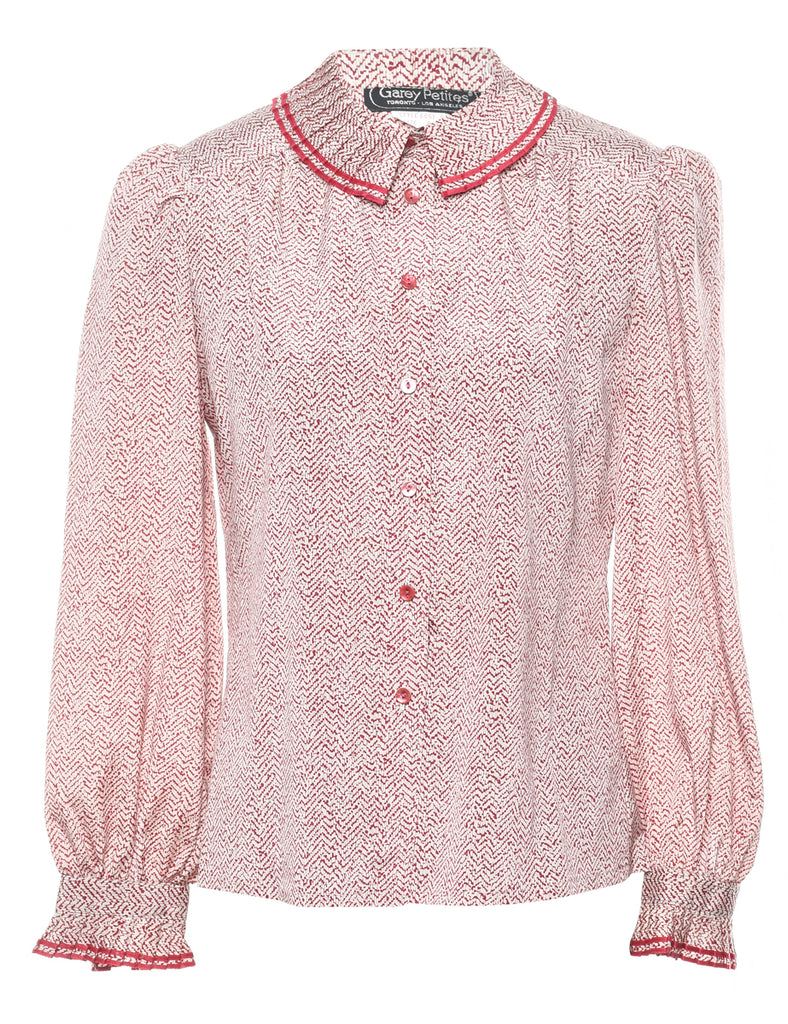 Long Sleeved Frills Blouse - M