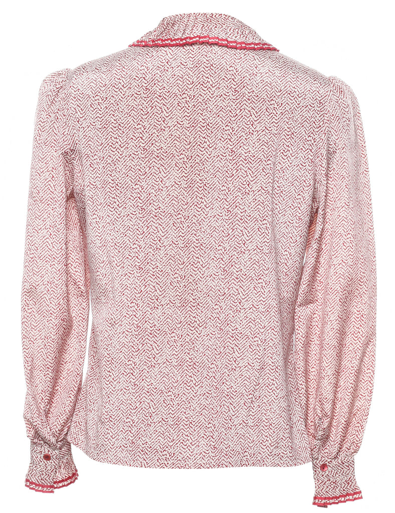 Long Sleeved Frills Blouse - M