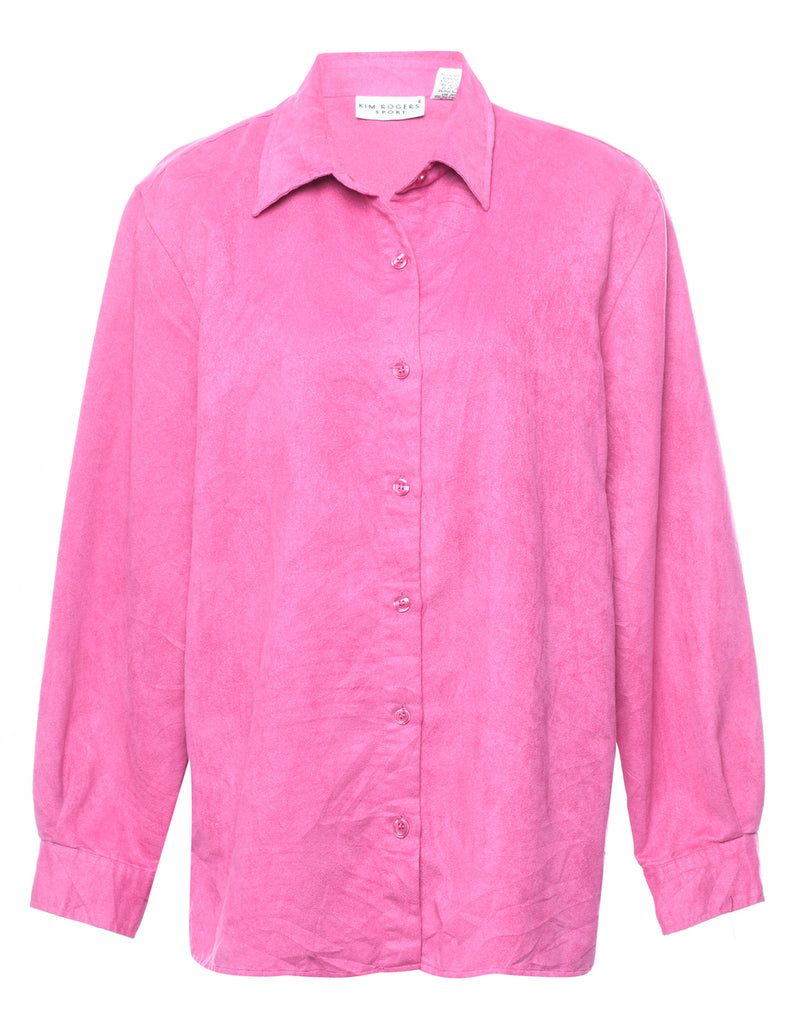 Long Sleeved Pink Shirt - L
