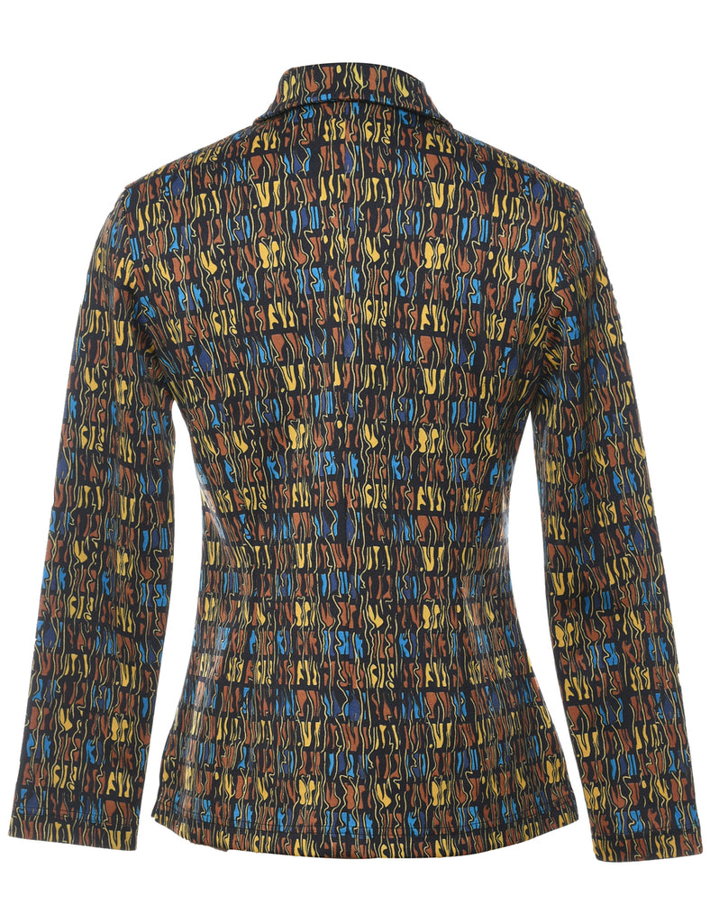 Long Sleeved Printed Top - M