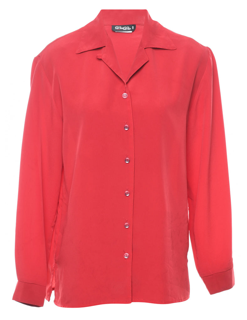 Long Sleeved Red Blouse - M