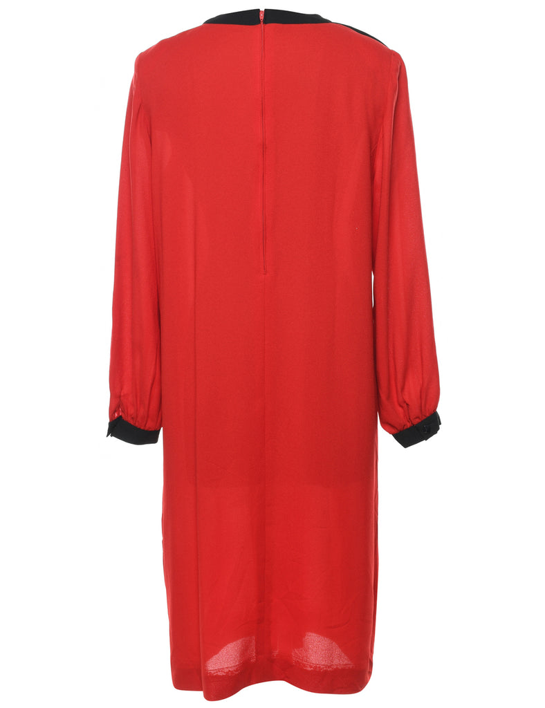 Long Sleeved Red Dress - L