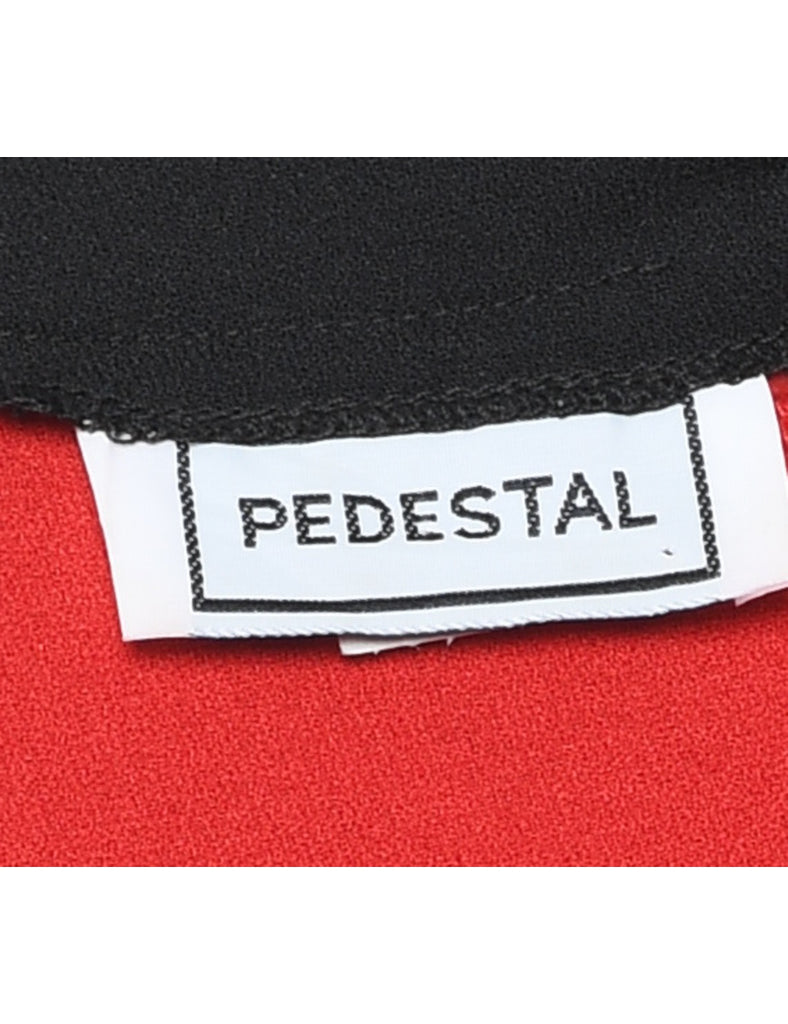 Long Sleeved Red Dress - L