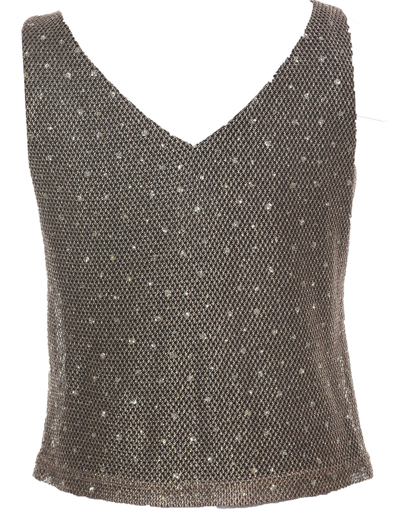 Lurex Brown Evening Top - S