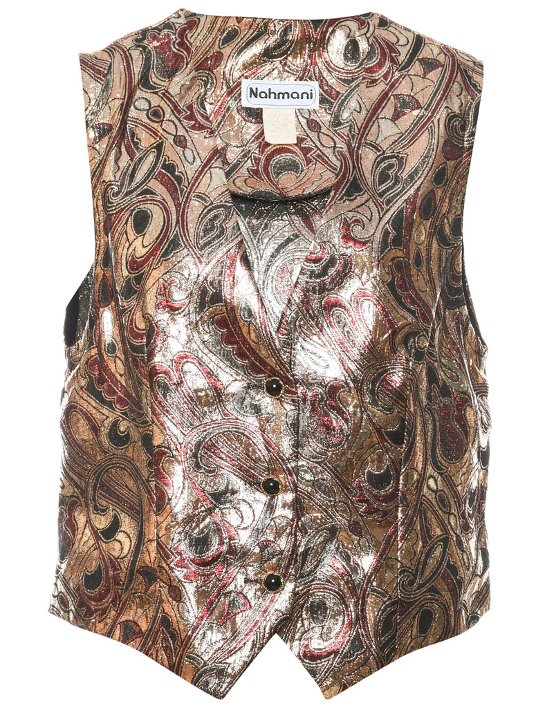 Lurex Paisley Pattern Waistcoat - L