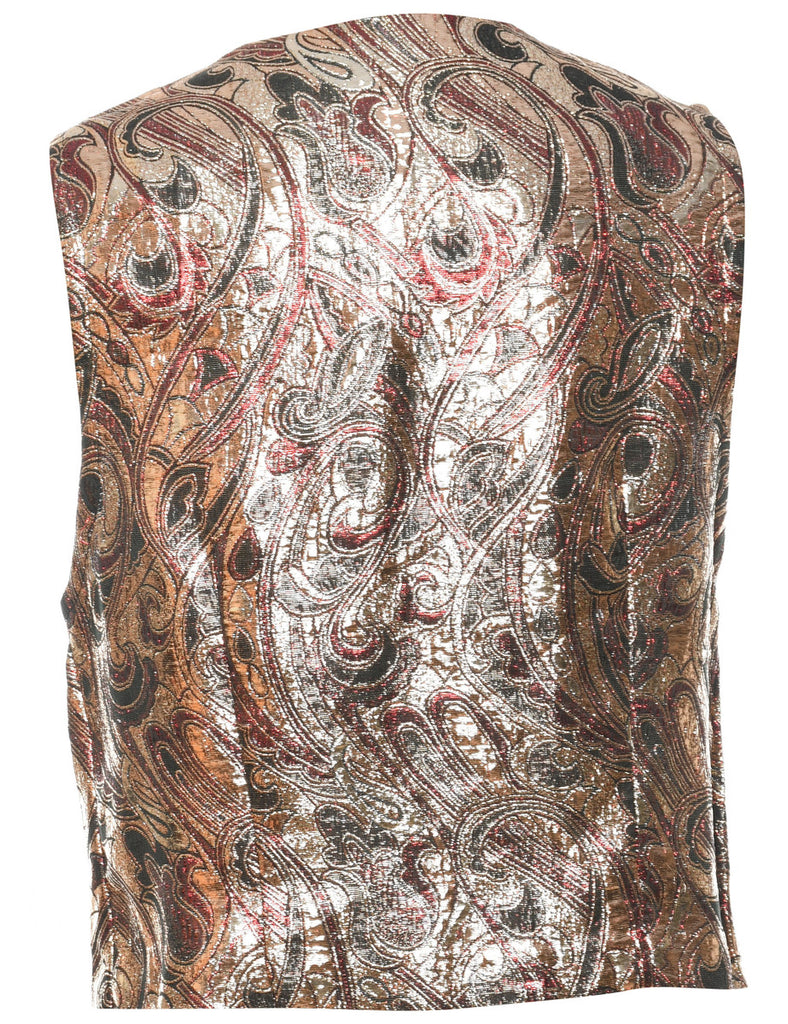 Lurex Paisley Pattern Waistcoat - L