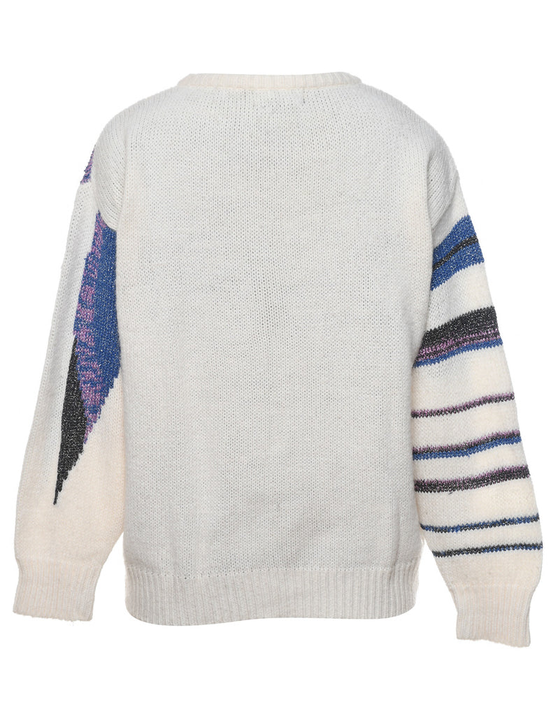 Lurex Thread Pattern 1980s Jumper - L