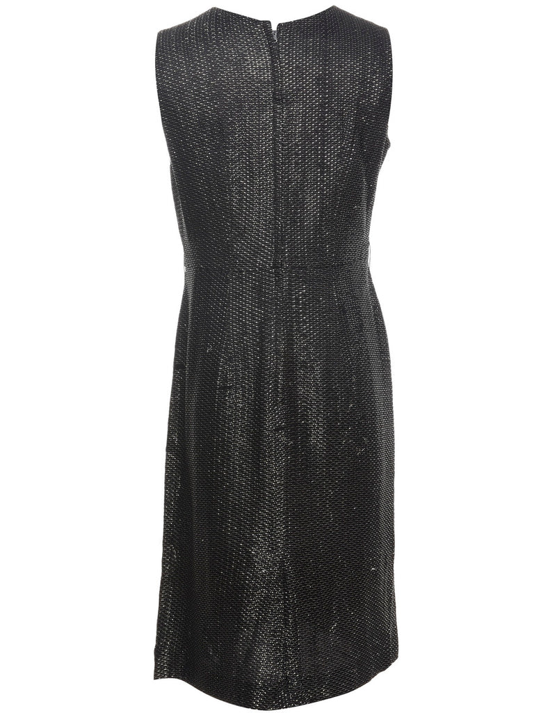 Lurex Thread Pattern Black & Silver Dress - L