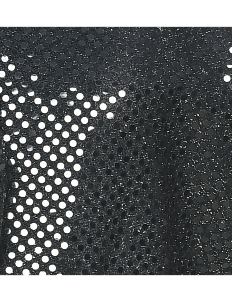 Lurex Thread Pattern Bolero Jacket - L