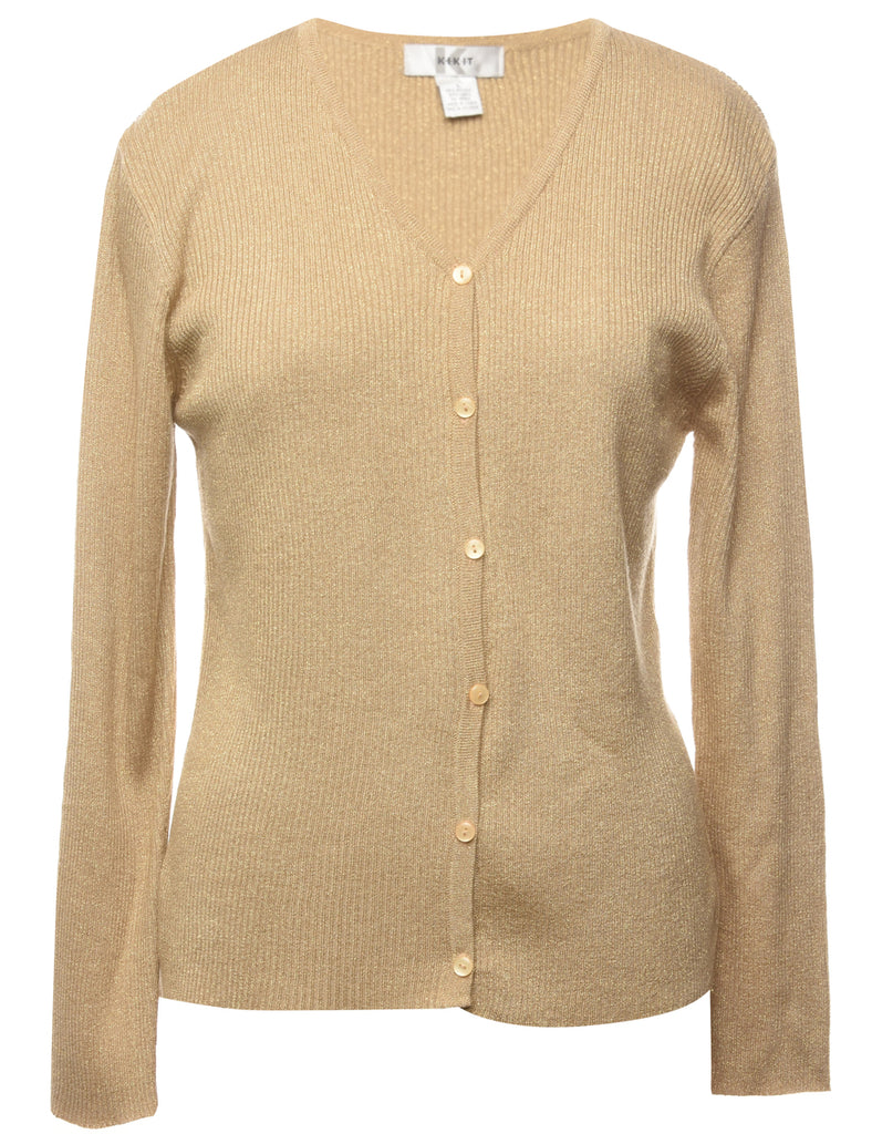 Lurex Thread Pattern Cardigan - L