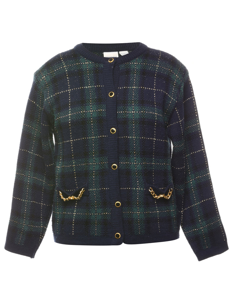 Lurex Thread Pattern Cardigan - S