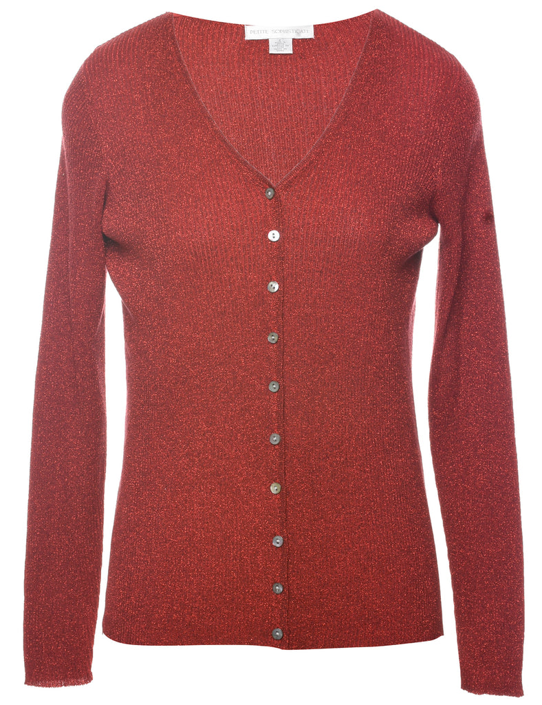 Lurex Thread Pattern Cardigan - S