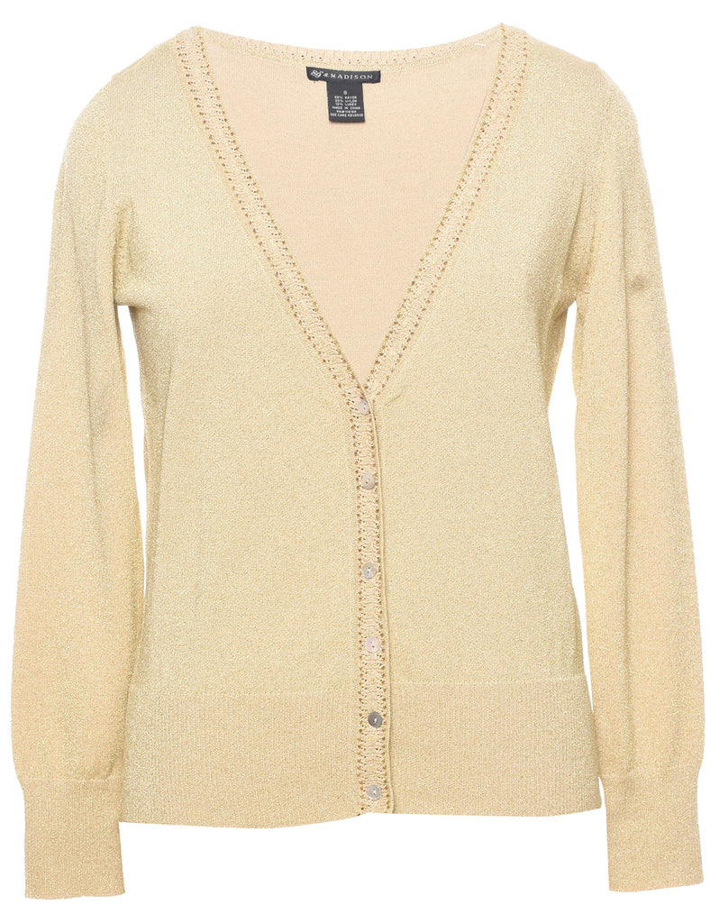 Lurex Thread Pattern Cardigan - S