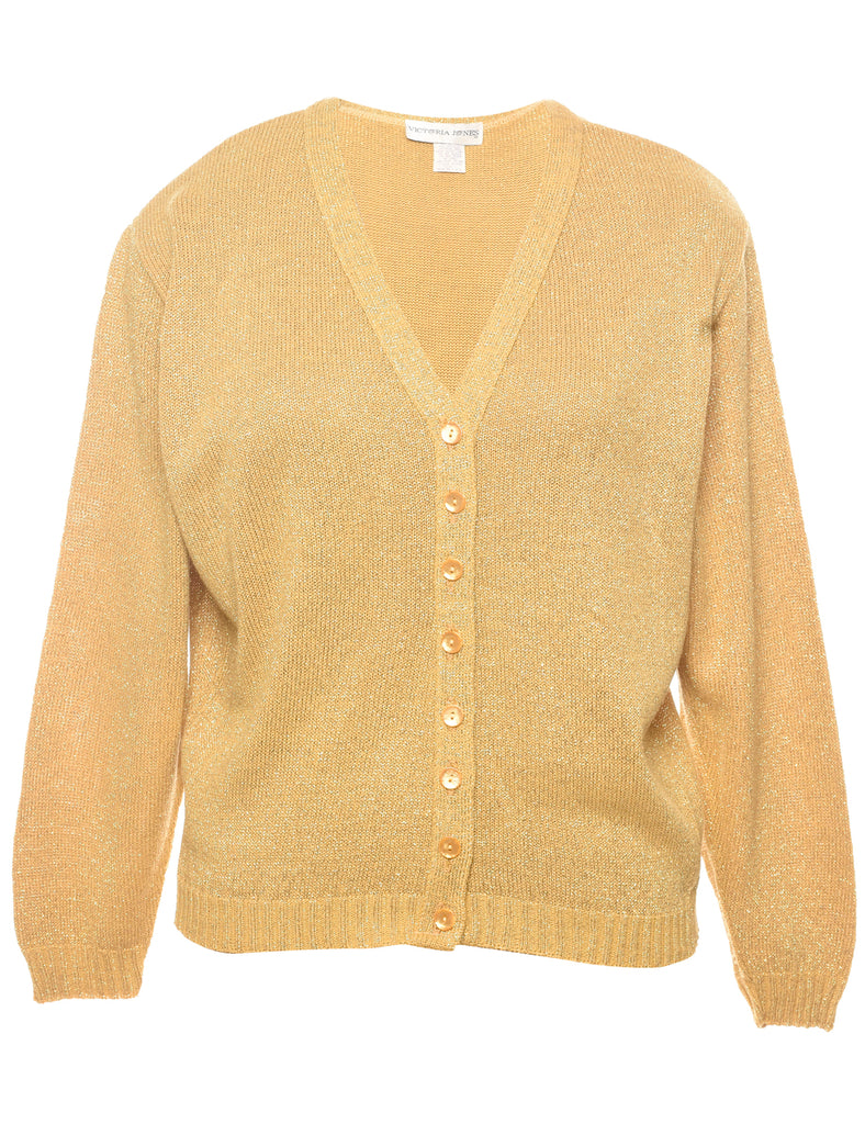 Lurex Thread Pattern Cardigan - L