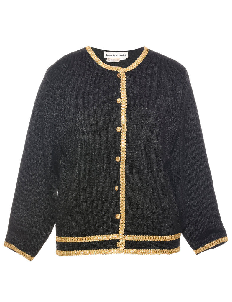 Lurex Thread Pattern Cardigan - S