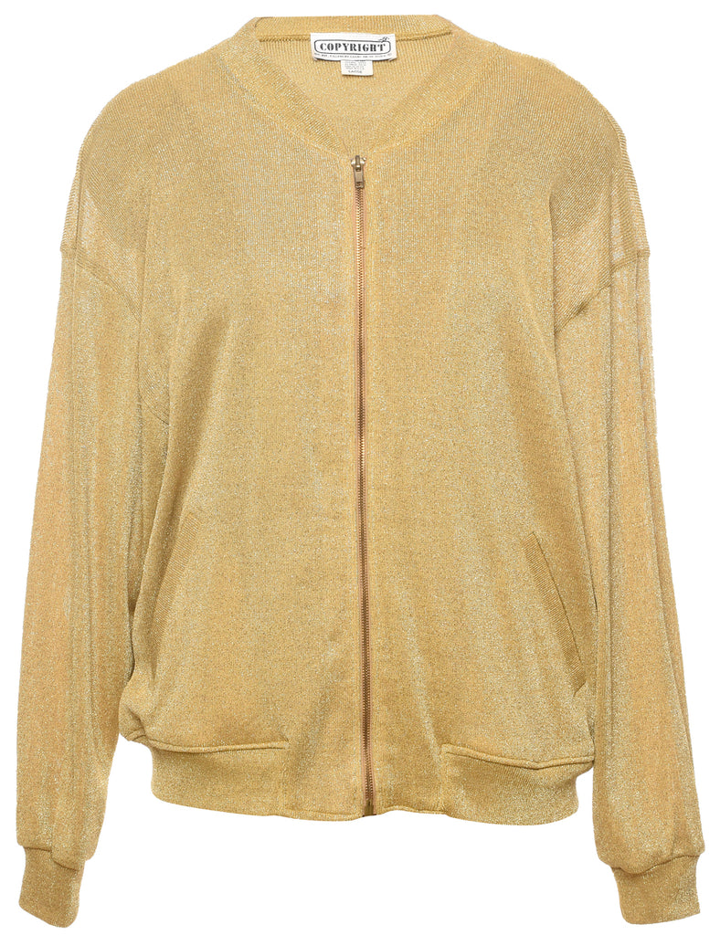 Lurex Thread Pattern Cardigan - L