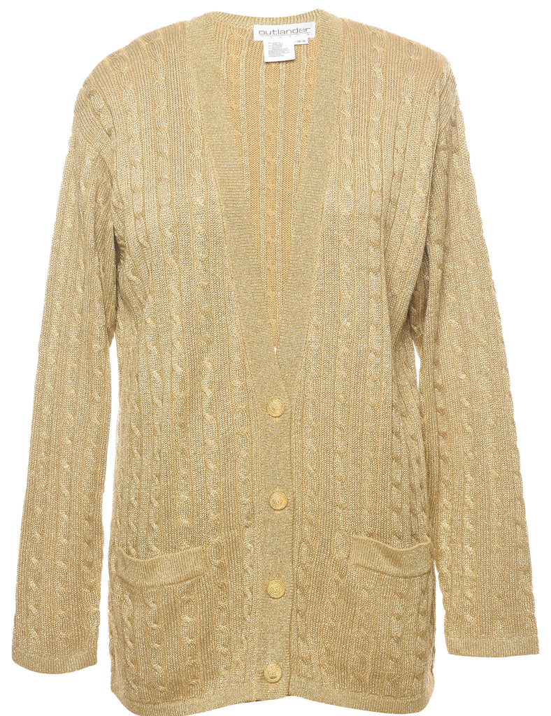 Lurex Thread Pattern Cardigan - M