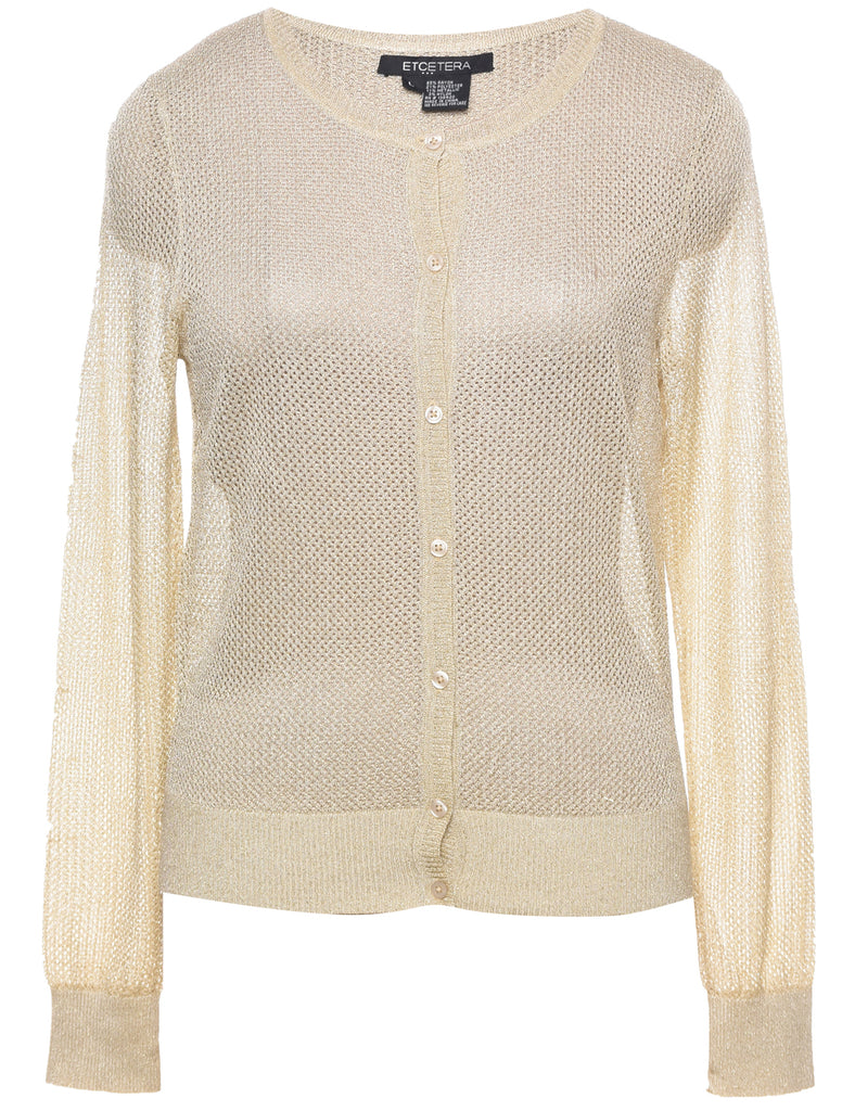 Lurex Thread Pattern Cardigan - L