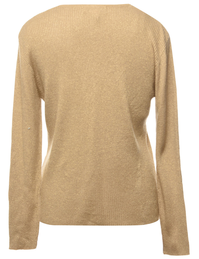 Lurex Thread Pattern Cardigan - L