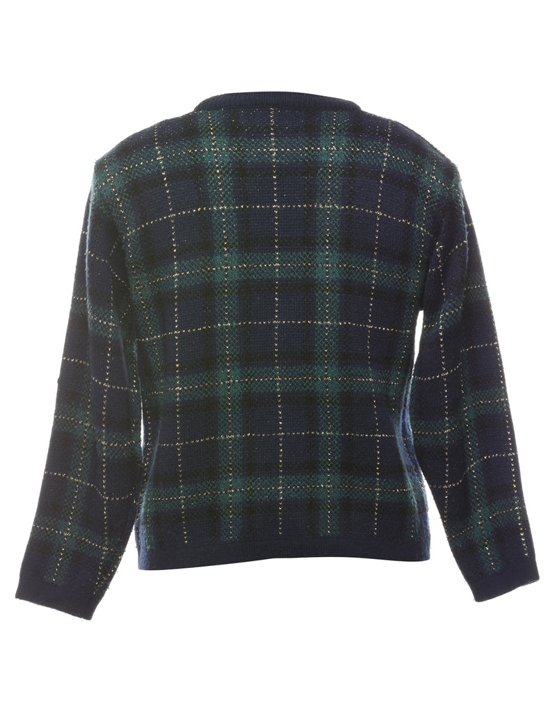 Lurex Thread Pattern Cardigan - S