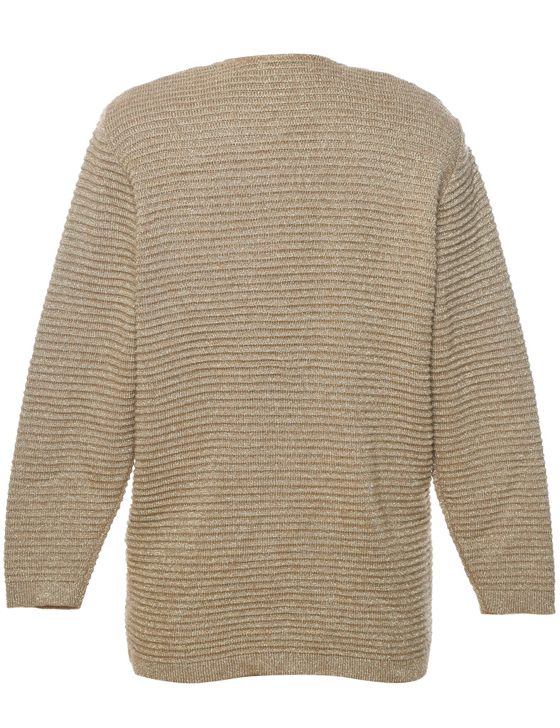 Lurex Thread Pattern Cardigan - L