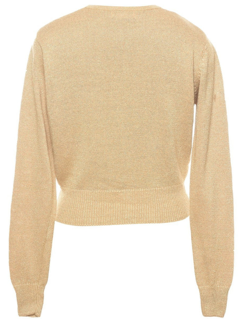 Lurex Thread Pattern Cardigan - M