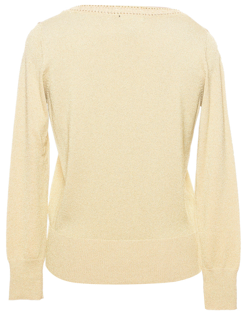 Lurex Thread Pattern Cardigan - S