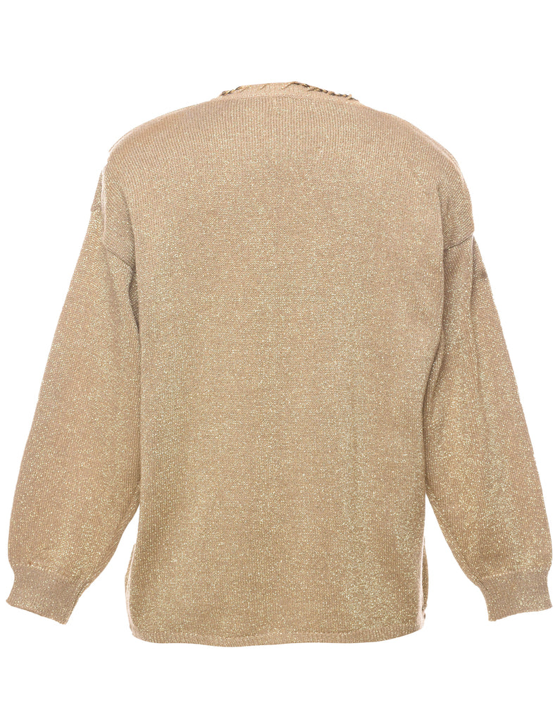 Lurex Thread Pattern Cardigan - S