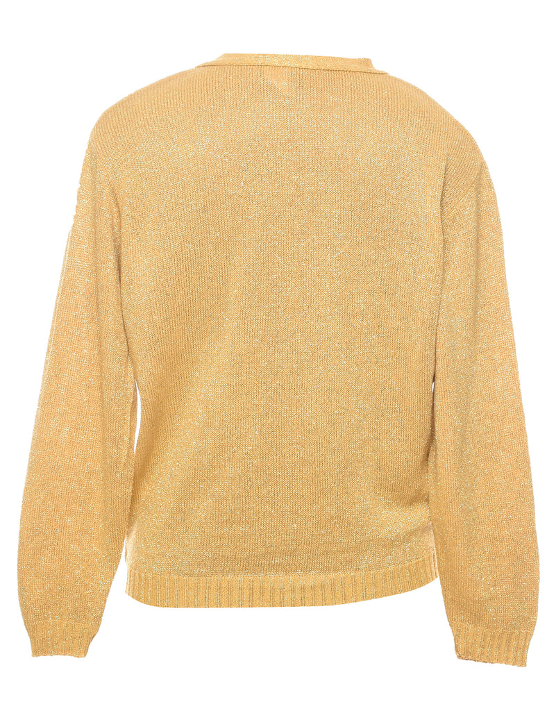 Lurex Thread Pattern Cardigan - L