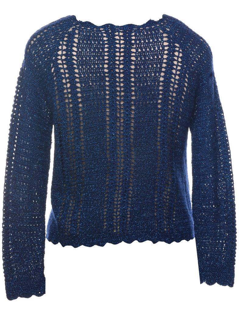 Lurex Thread Pattern Cardigan - M