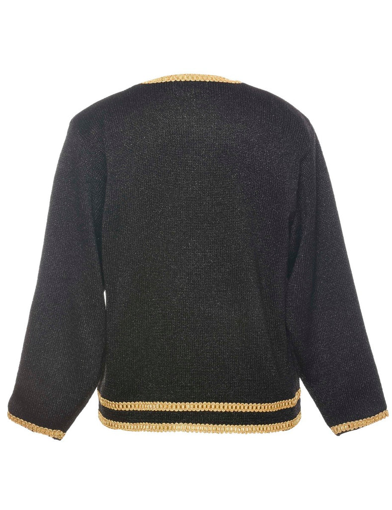 Lurex Thread Pattern Cardigan - S