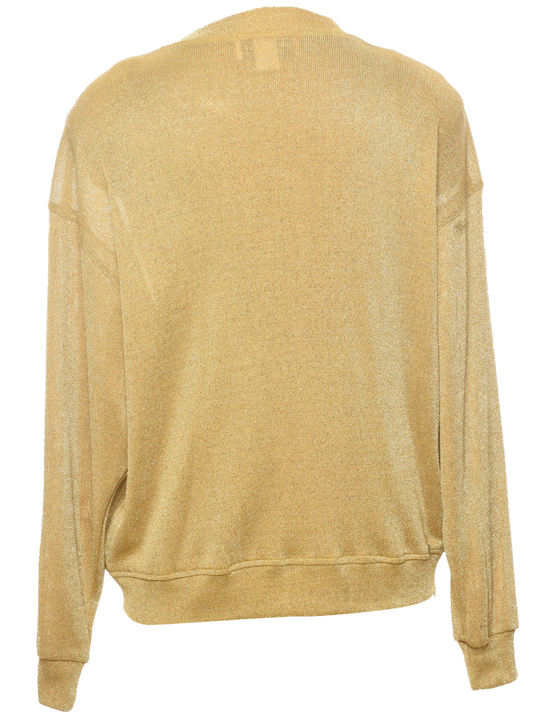 Lurex Thread Pattern Cardigan - L